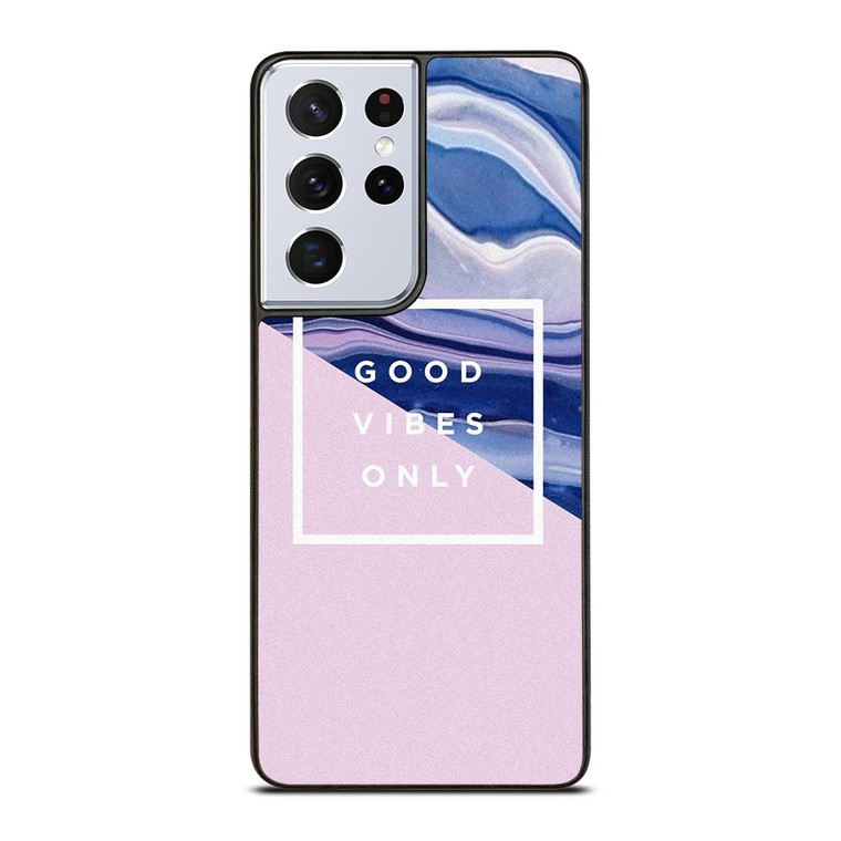 TUMBLR GOOD VIBES ONLY PINK MARBLE Samsung Galaxy S21 Ultra Case Cover