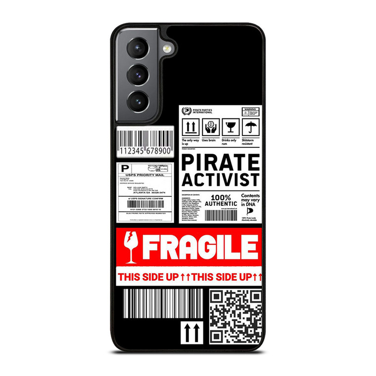 FRAGILE STAMP BARCODE LABELS Samsung Galaxy S21 Plus Case Cover