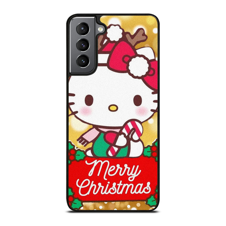 HELLO KITTY MERRY CHRISTMAS GOLD Samsung Galaxy S21 Plus Case Cover