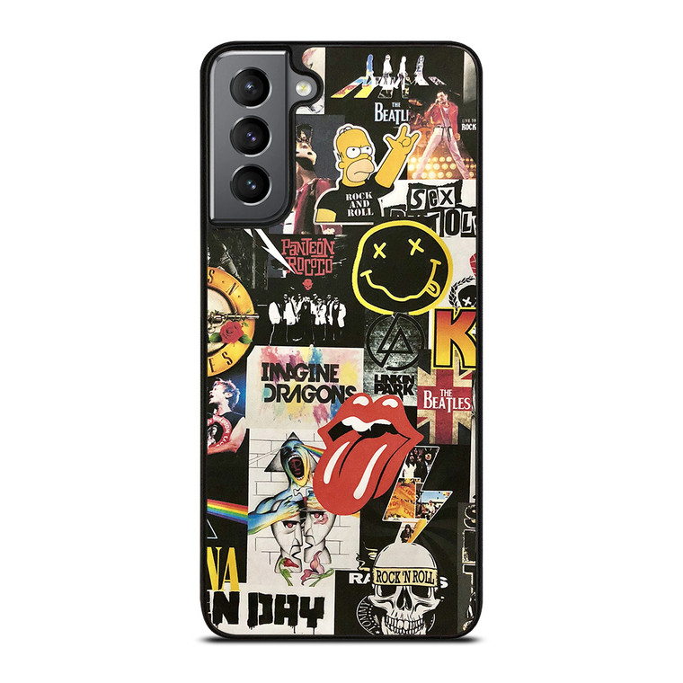 ROCK AND ROLL BAND COLLAGE Samsung Galaxy S21 Plus Case Cover