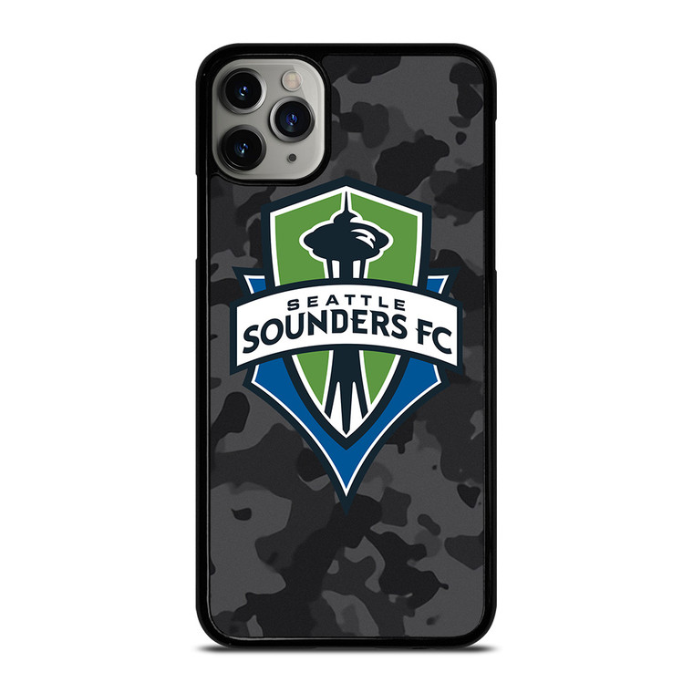 SEATTLE SOUNDERS FC MLS BLACK CAMO iPhone 11 Pro Max Case Cover