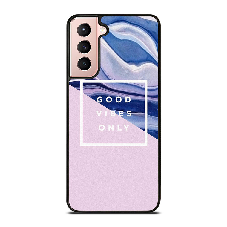 TUMBLR GOOD VIBES ONLY PINK MARBLE Samsung Galaxy S21 Case Cover