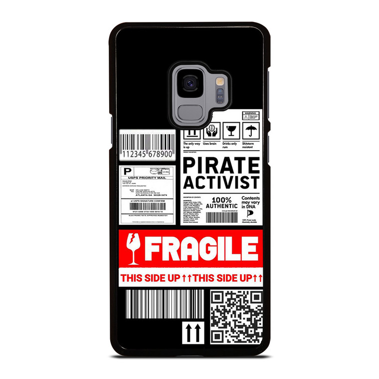 FRAGILE STAMP BARCODE LABELS Samsung Galaxy S9 Case Cover