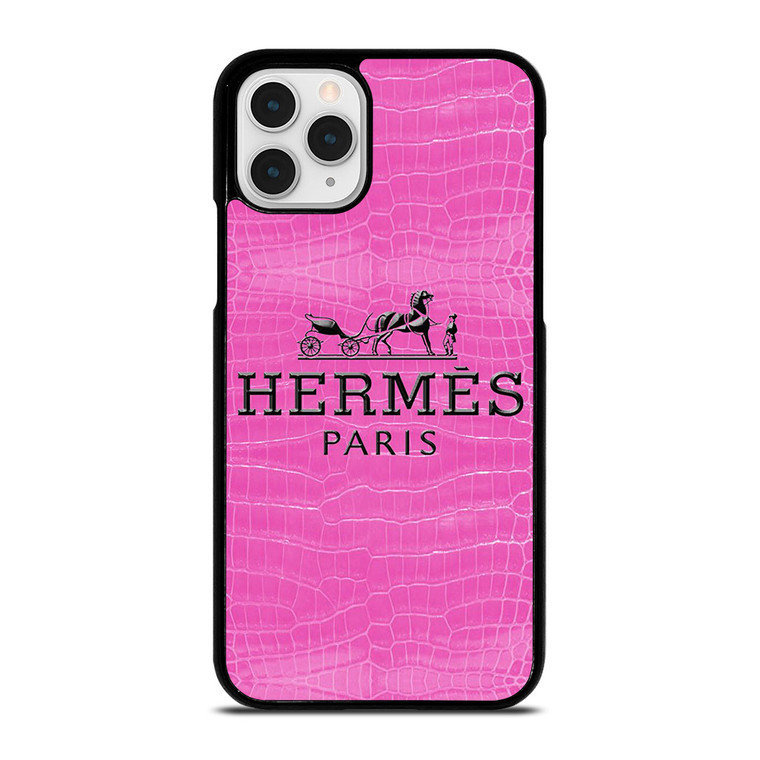 HERMES PARIS PINK LEATHER iPhone 11 Pro Case Cover