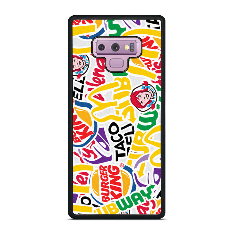 FAST FOOD BRAND STICKER BOMB Samsung Galaxy Note 9 Case Cover