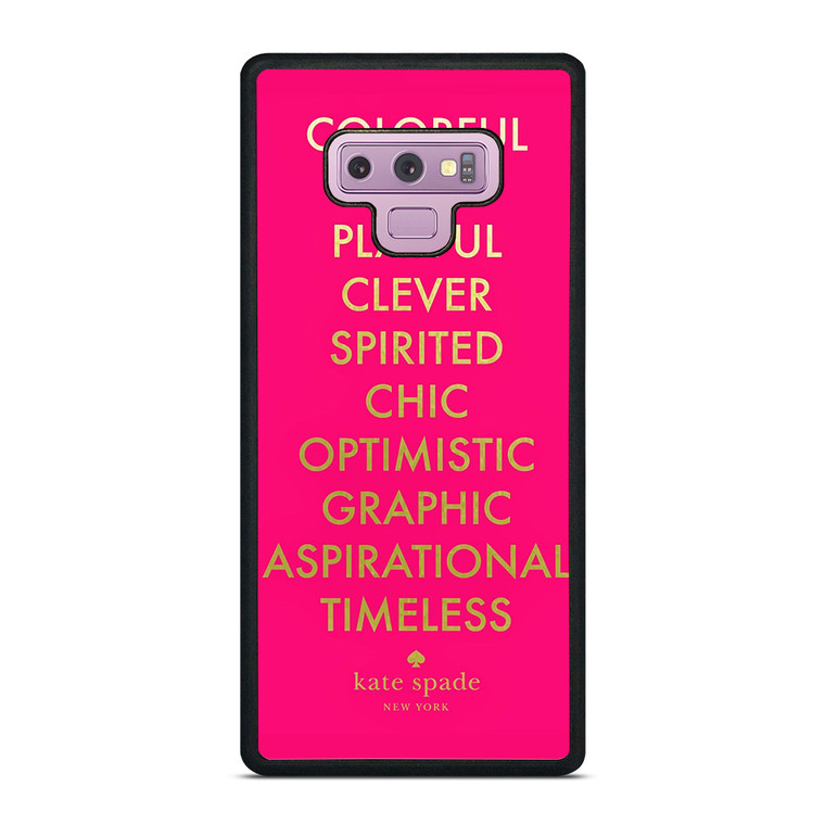 KATE SPADE NEW YORK QUOTES PINK Samsung Galaxy Note 9 Case Cover