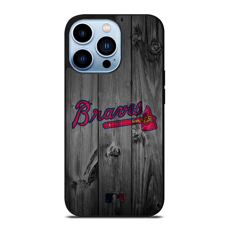 ATLANTA BRAVES BASEBALL MLB WOOD LOGO iPhone 13 Pro Max Case Cover