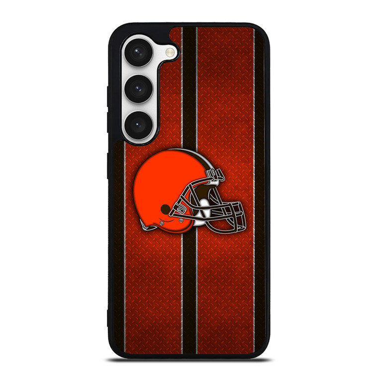 CLEVELAND BROWNS NFL METAL STRIPE Samsung Galaxy S23 Case Cover