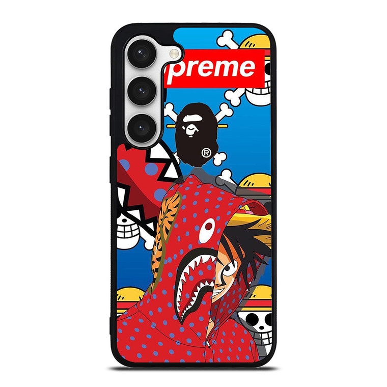 LUFFY ONE PIECE SUPREME BAPE Samsung Galaxy S23 Case Cover