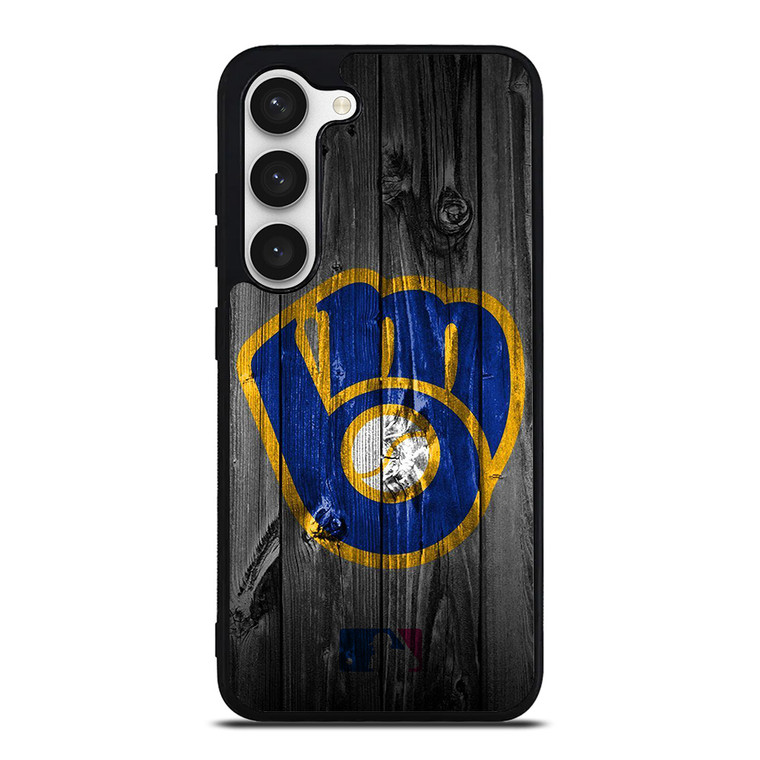 MILWAUKEE BREWERS MLB BASEBALL WOODEN LOGO Samsung Galaxy S23 Case Cover