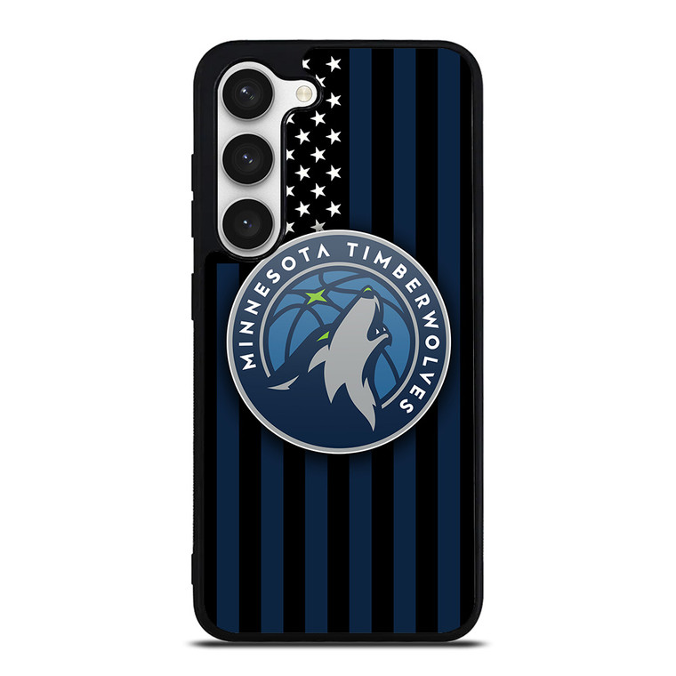 MINNESOTA TIMBERWOLVES NBA USA FLAG Samsung Galaxy S23 Case Cover