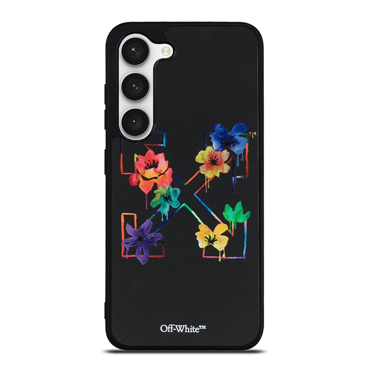 OFF WHITE COLORFUL FLOWER Samsung Galaxy S23 Case Cover