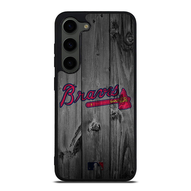 ATLANTA BRAVES BASEBALL MLB WOOD LOGO Samsung Galaxy S23 Plus Case Cover