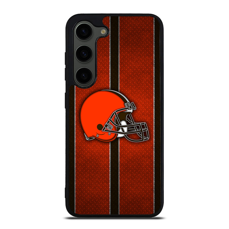 CLEVELAND BROWNS NFL METAL STRIPE Samsung Galaxy S23 Plus Case Cover