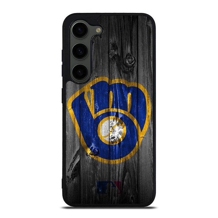 MILWAUKEE BREWERS MLB BASEBALL WOODEN LOGO Samsung Galaxy S23 Plus Case Cover