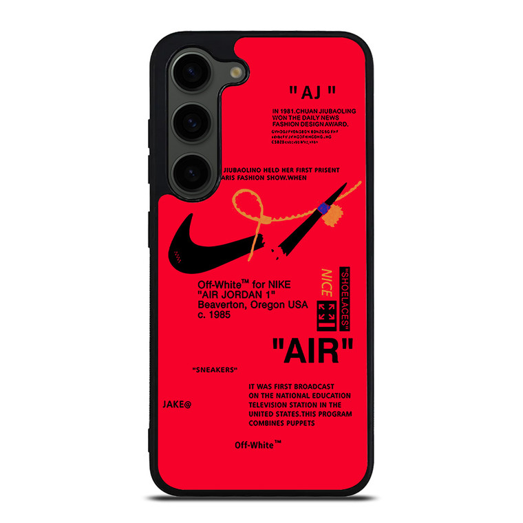 NIKE AIR OFF WHITE RED Samsung Galaxy S23 Plus Case Cover