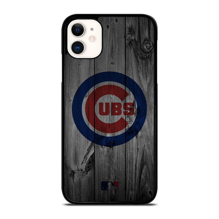 CHICAGO CUBS BASEBALL MLB WOOD LOGO iPhone 11 Case Cover