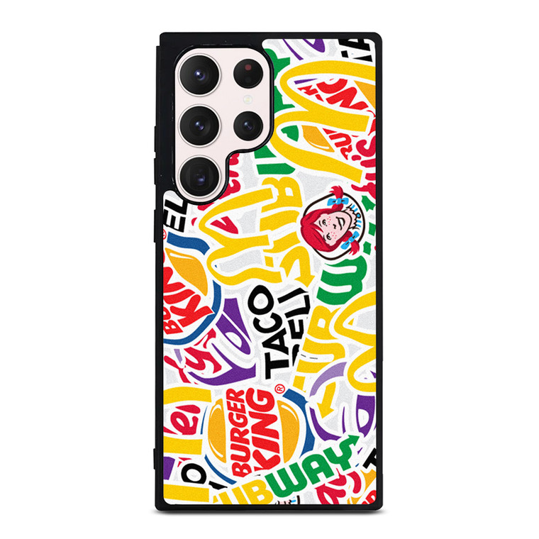 FAST FOOD BRAND STICKER BOMB Samsung Galaxy S23 Ultra Case Cover