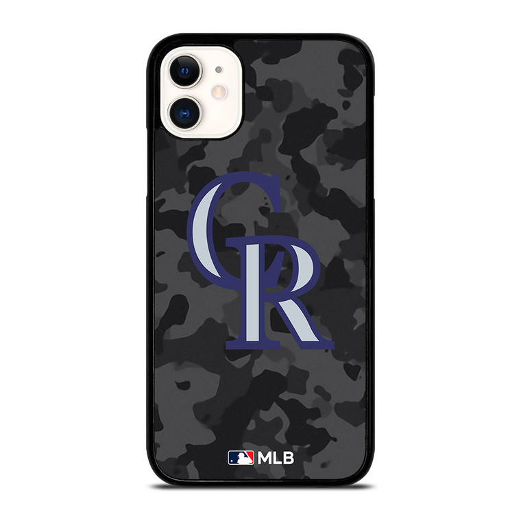 COLORADO ROCKIES BASEBALL BLACK CAMO iPhone 11 Case Cover