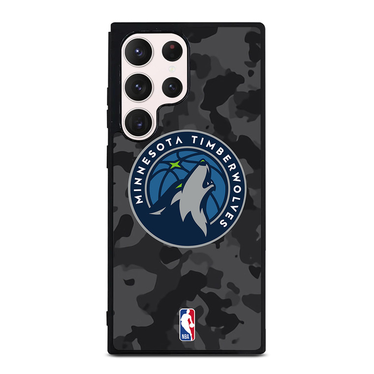 MINNESOTA TIMBERWOLVES BLACK CAMO Samsung Galaxy S23 Ultra Case Cover