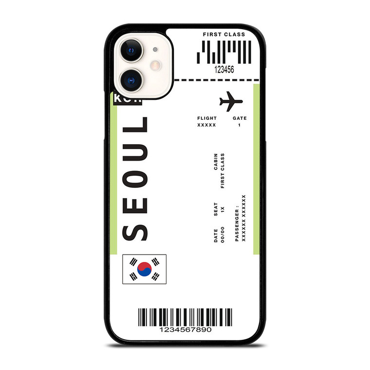 FLIGHT TICKETS SEOUL SOUTH KOREA iPhone 11 Case Cover