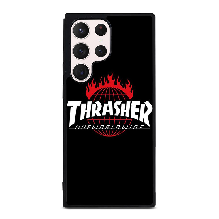 THRASHER HUF WORLDWIDE LOGO Samsung Galaxy S23 Ultra Case Cover