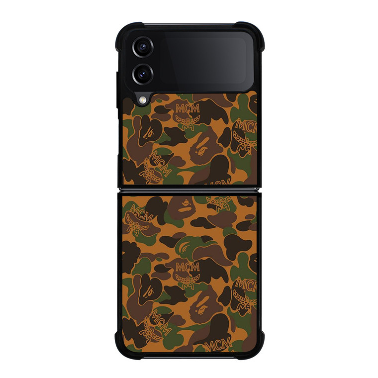 BAPE X MCM WORLDWIDE Samsung Galaxy Z Flip 4 Case Cover