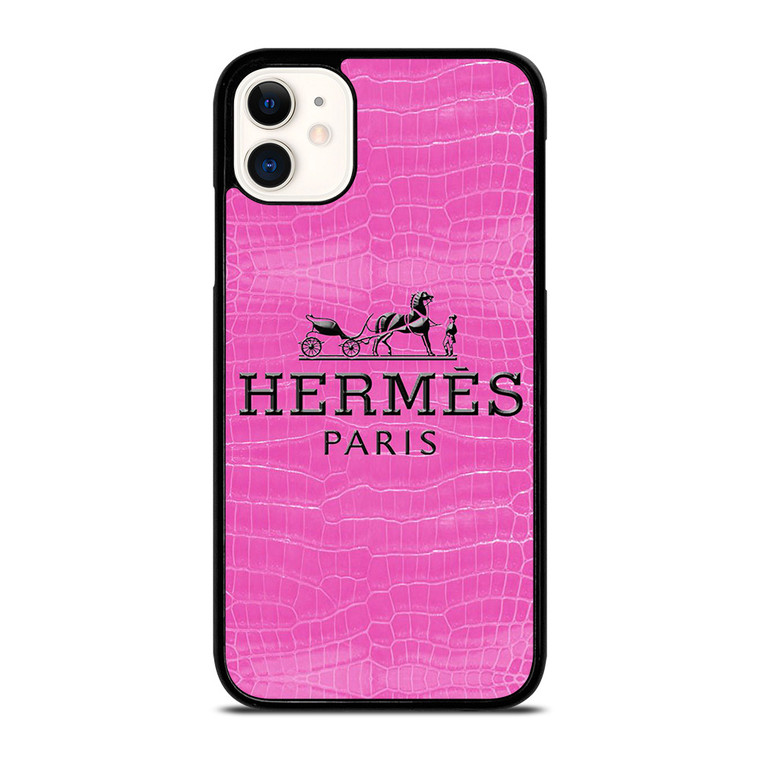 HERMES PARIS PINK LEATHER iPhone 11 Case Cover