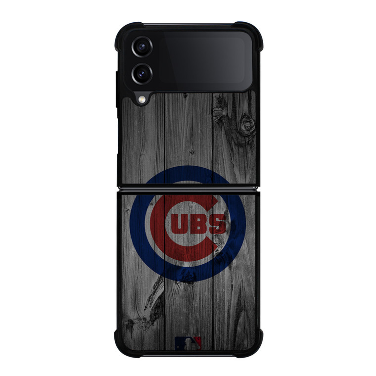CHICAGO CUBS BASEBALL MLB WOOD LOGO Samsung Galaxy Z Flip 4 Case Cover