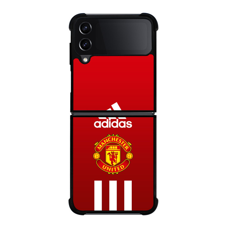 MANCHESTER UNITED FC ADIDAS STRIPES Samsung Galaxy Z Flip 4 Case Cover
