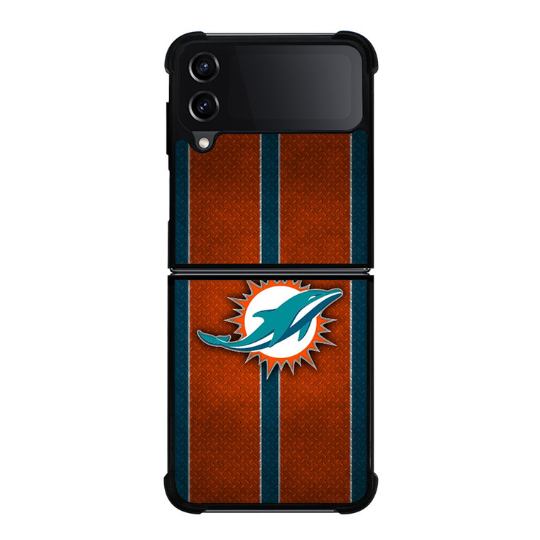 MIAMI DOPHINS NFL METAL STRIPE Samsung Galaxy Z Flip 4 Case Cover