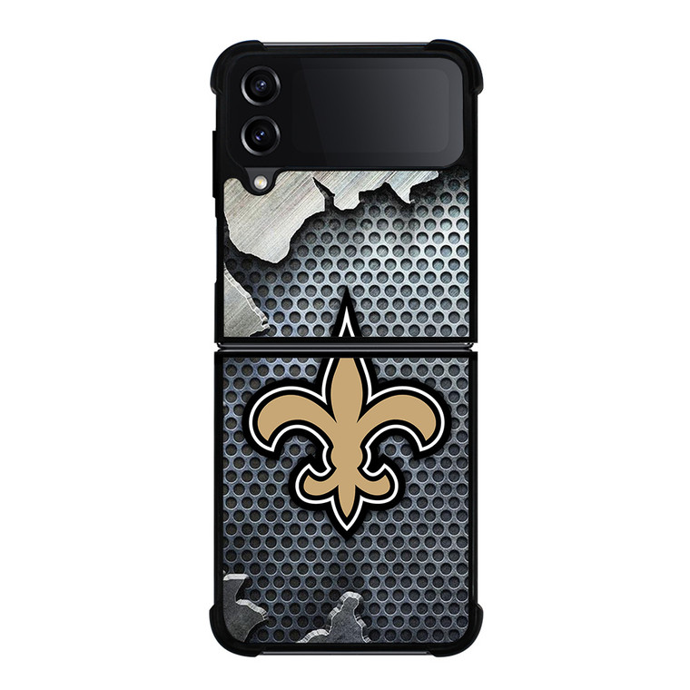 NEW ORLEANS SAINTS BROKEN METAL Samsung Galaxy Z Flip 4 Case Cover