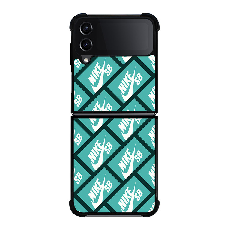 NIKE SB SKATEBOARD BOX PATTERN TURQUOISE Samsung Galaxy Z Flip 4 Case Cover