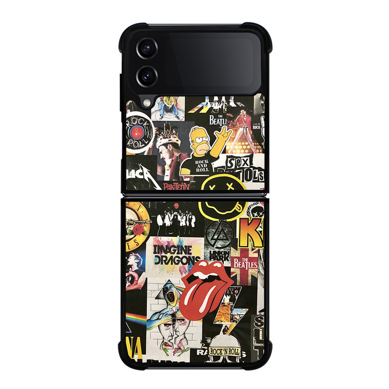 ROCK AND ROLL BAND COLLAGE Samsung Galaxy Z Flip 4 Case Cover