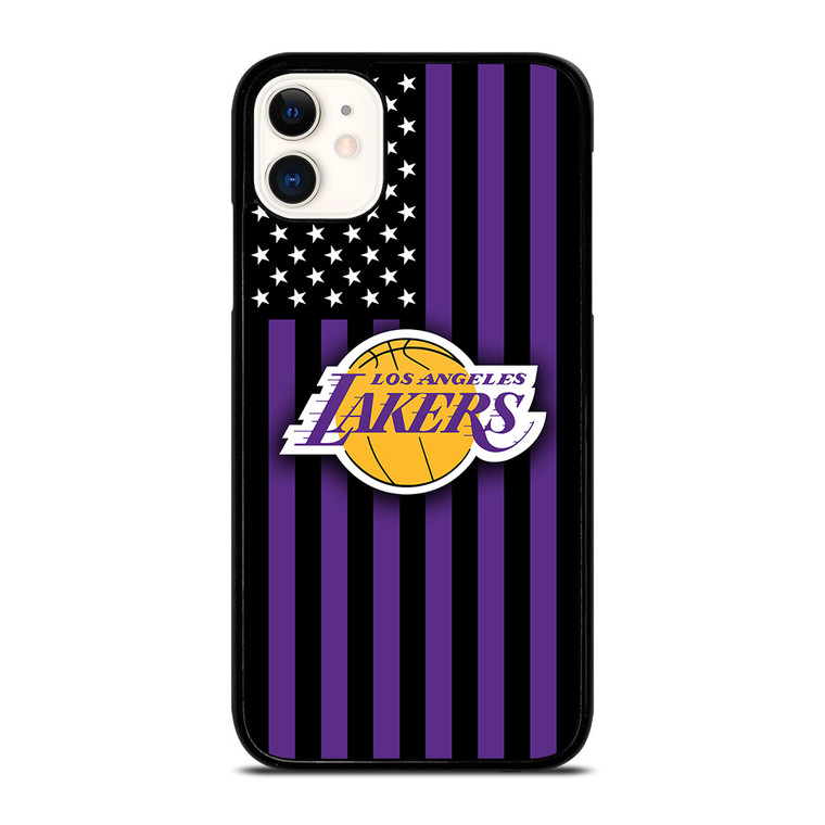 LOS ANGELES LAKERS NBA USA FLAG iPhone 11 Case Cover
