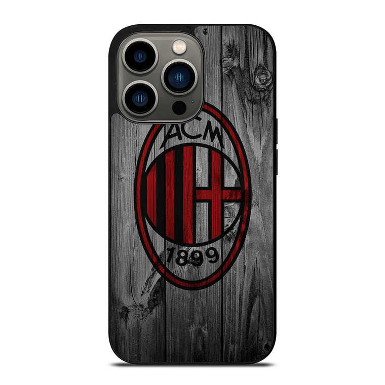 AC MILAN FOOTBALL WOODEN LOGO iPhone 13 Pro Case Cover