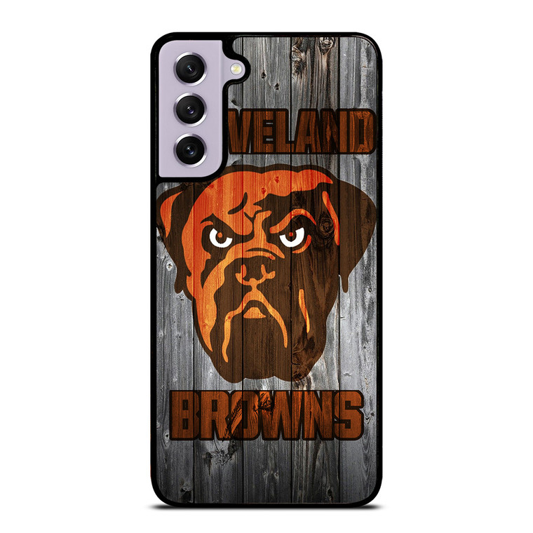 CLEVELAND BROWNS NFL FOOTBALL WOODEN LOGO Samsung Galaxy S21 FE Case Cover