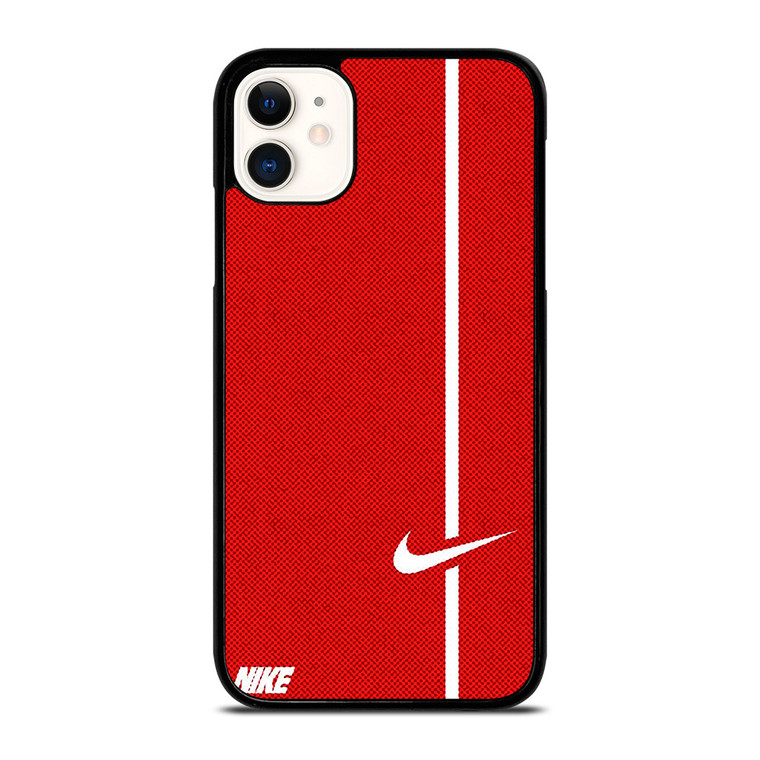 NIKE LOGO RED STRIPE iPhone 11 Case Cover NIKE LOGO RED STRIPE iPhone 11 Case Cover