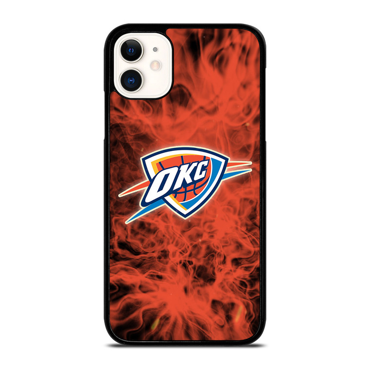 OKLAHOMA CITY THUNDERS BASKETBALL NBA FIRE iPhone 11 Case Cover OKLAHOMA CITY THUNDERS BASKETBALL NBA FIRE iPhone 11 Case Cover