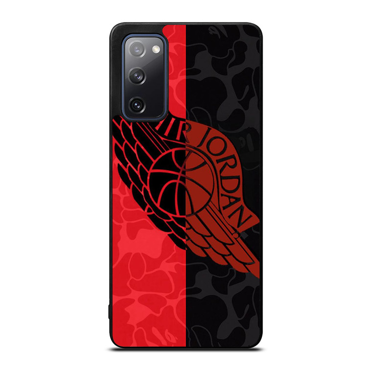 AIR JORDAN RED BLACK BAPE Samsung Galaxy S20 FE Case Cover