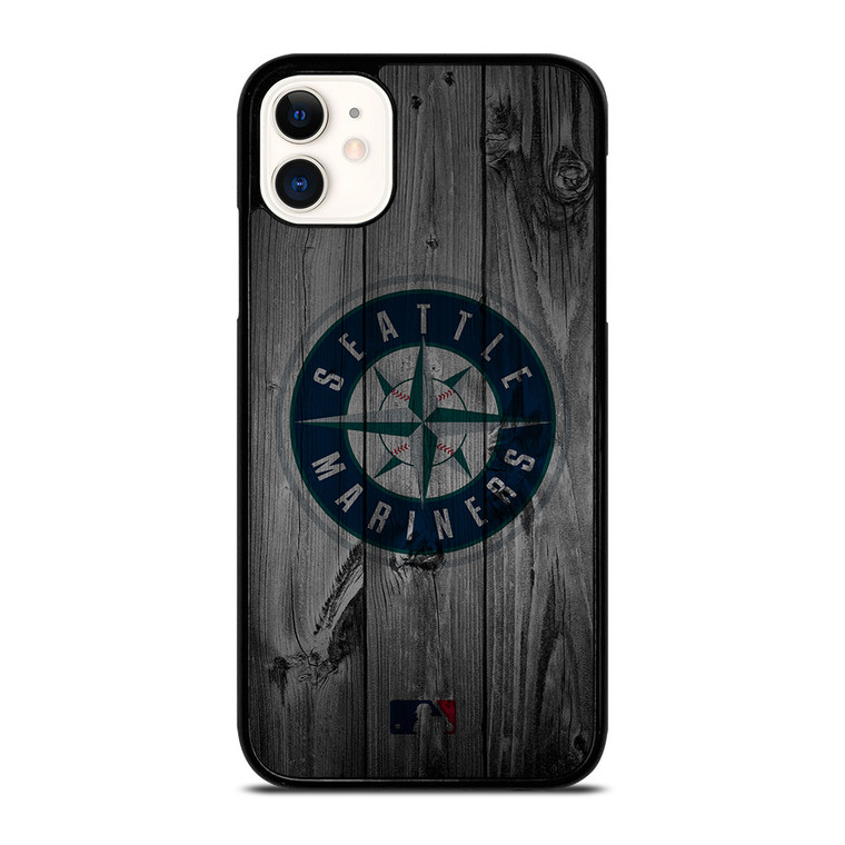 SEATTLE MARINERS BASEBALL MLB WOOD LOGO iPhone 11 Case Cover