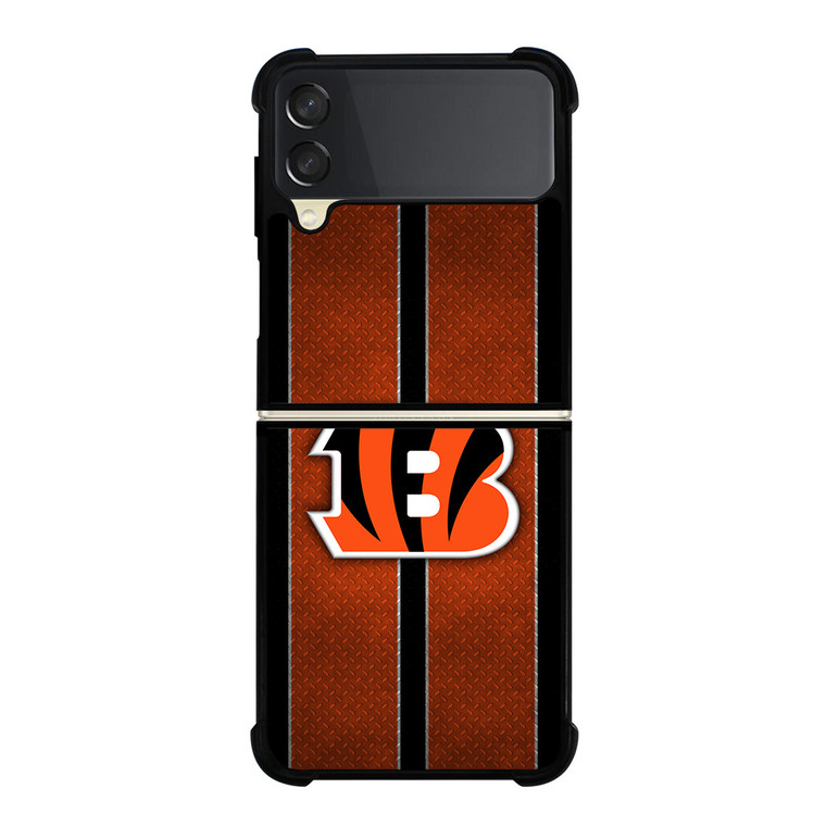 CINCINNATI BENGALS NFL METAL STRIPE Samsung Galaxy Z Flip 3 Case Cover