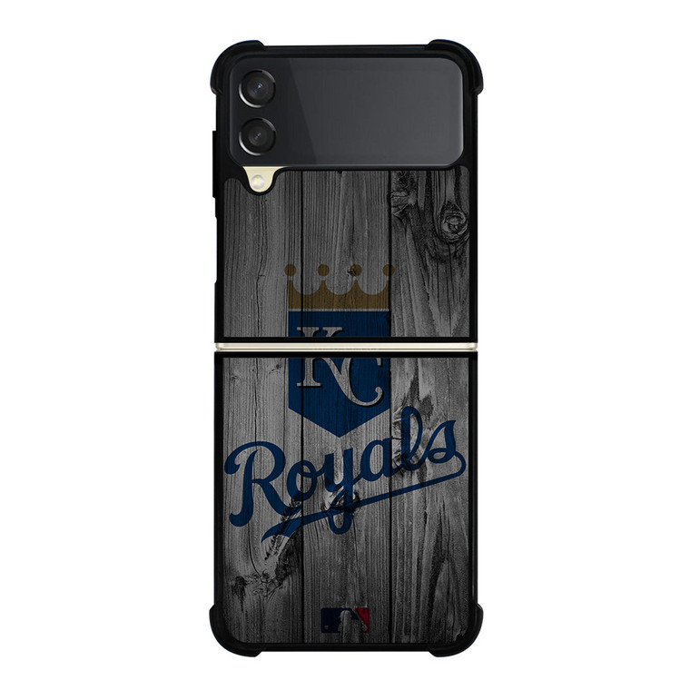 KANSAS CITY ROYALS BASEBALL MLB WOOD LOGO Samsung Galaxy Z Flip 3 Case Cover