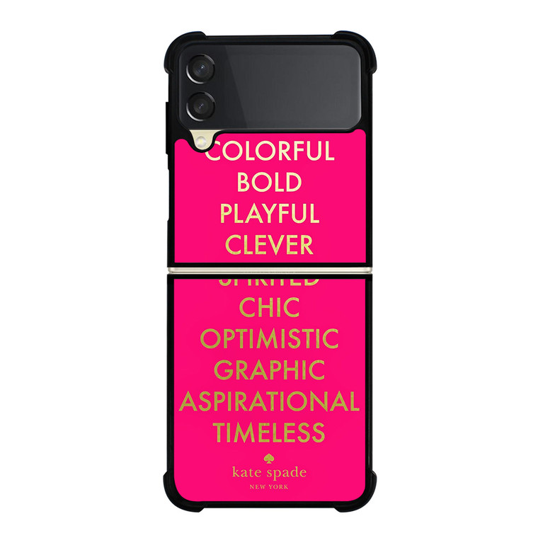 KATE SPADE NEW YORK QUOTES PINK Samsung Galaxy Z Flip 3 Case Cover