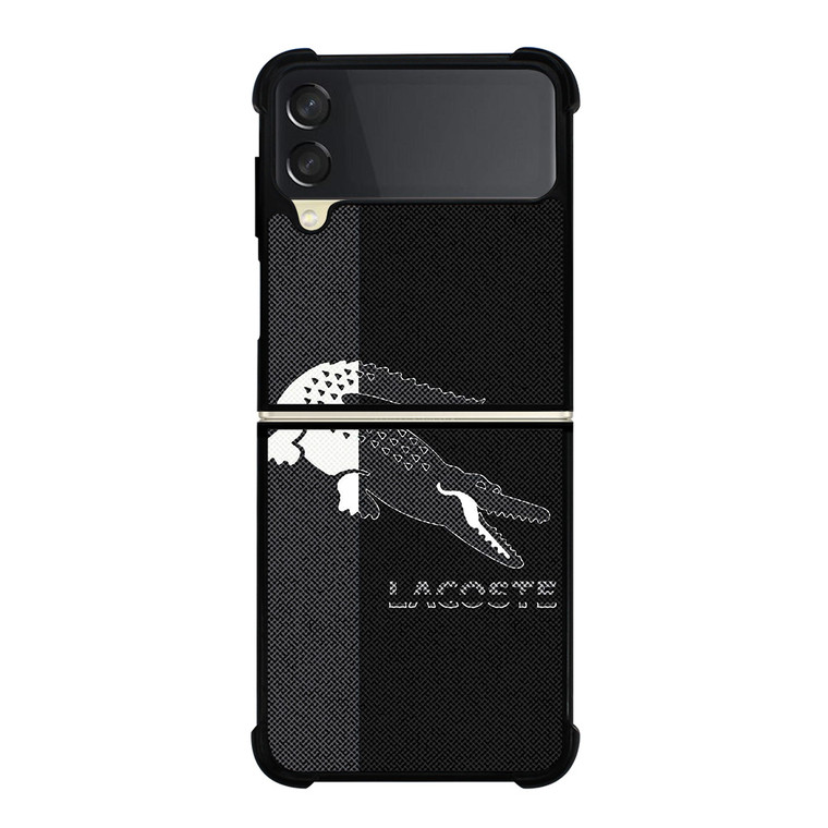 LACOSTE BLACK AND WHITE Samsung Galaxy Z Flip 3 Case Cover