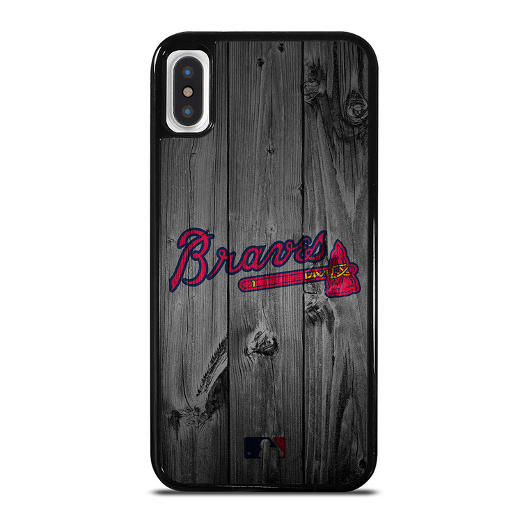 ATLANTA BRAVES BASEBALL MLB WOOD LOGO iPhone X / XS Case Cover