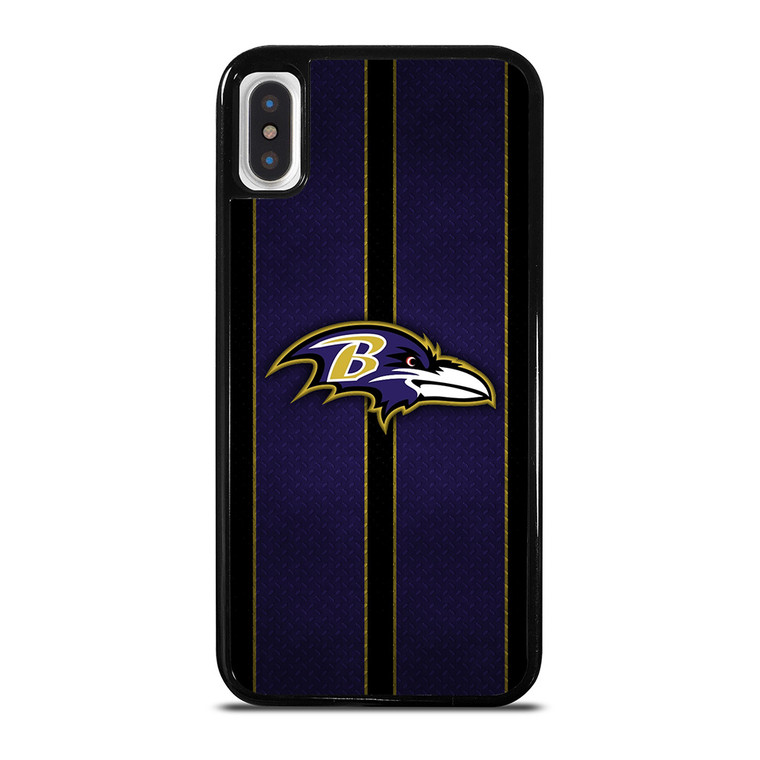 BALTIMORE RAVENS NFL METAL STRIPE iPhone X / XS Case Cover