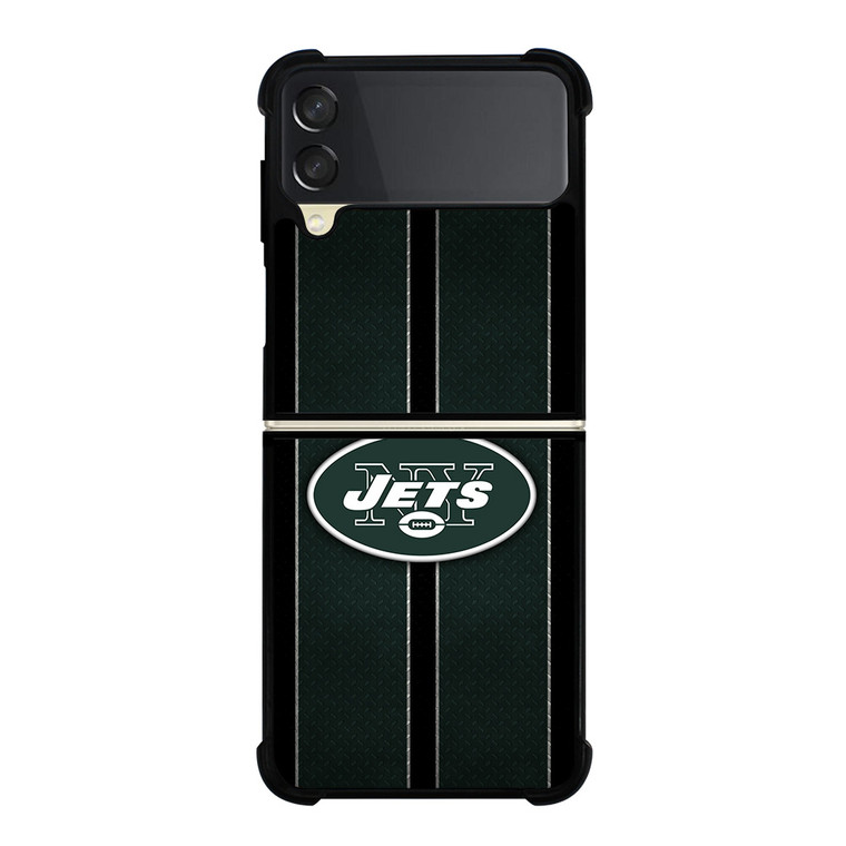 NEW YORK JETS NFL METAL STRIPE Samsung Galaxy Z Flip 3 Case Cover