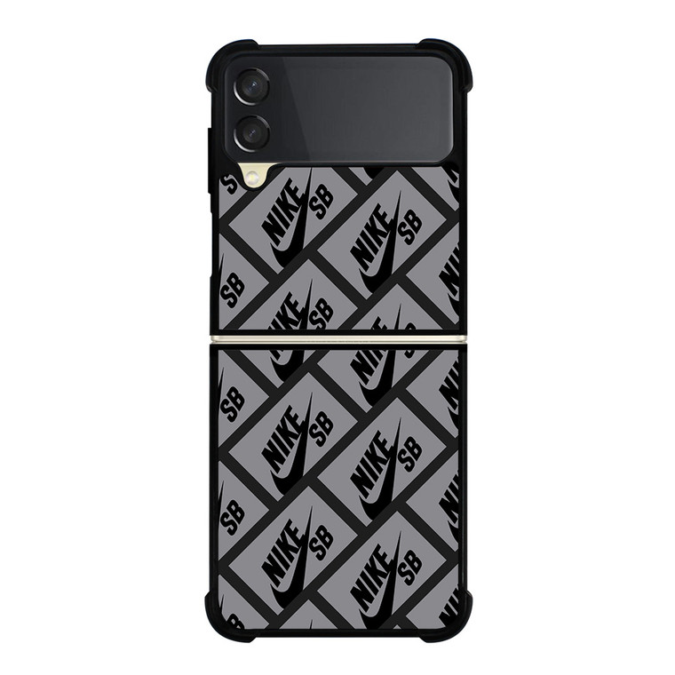 NIKE SB SKATEBOARD BOX PATTERN GREY Samsung Galaxy Z Flip 3 Case Cover