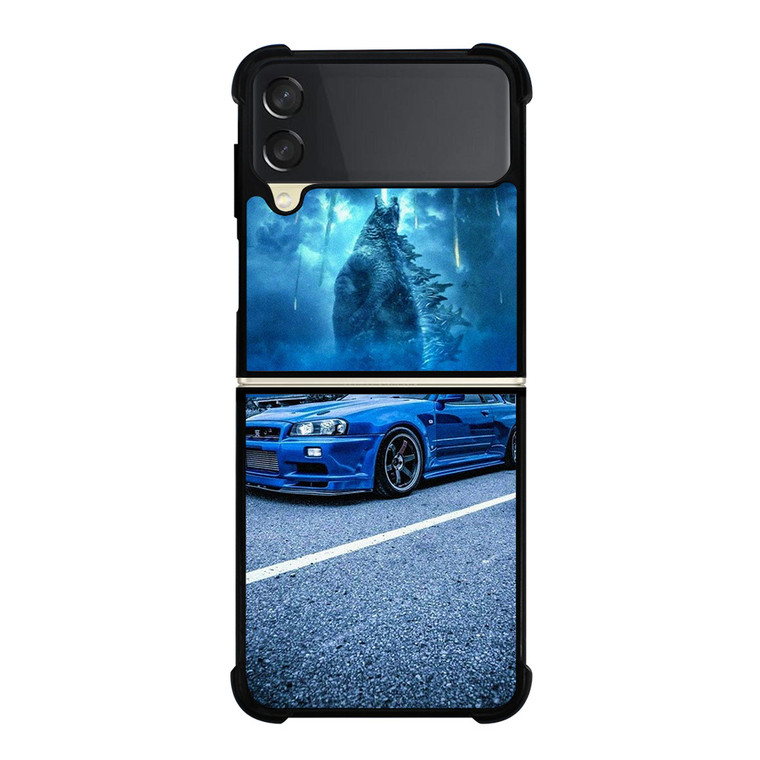 NISSAN GTR GODZILLA BLUE 2 Samsung Galaxy Z Flip 3 Case Cover